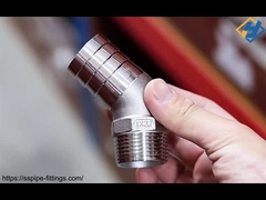 스테인레스 스틸 나사 파이프 픽팅 45도 외부 힌드 팔꿈치 톱니