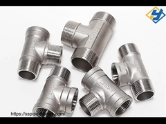 투자 주조 304 스테인리스 스틸 나사식 티, 클래스 150, 1-1/4