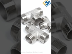 스테인리스 스틸 304 나사식 튜브 피팅 티 1/2'' 3/4'' 2'' 3'' 4인치 NPT BSPT 수나사